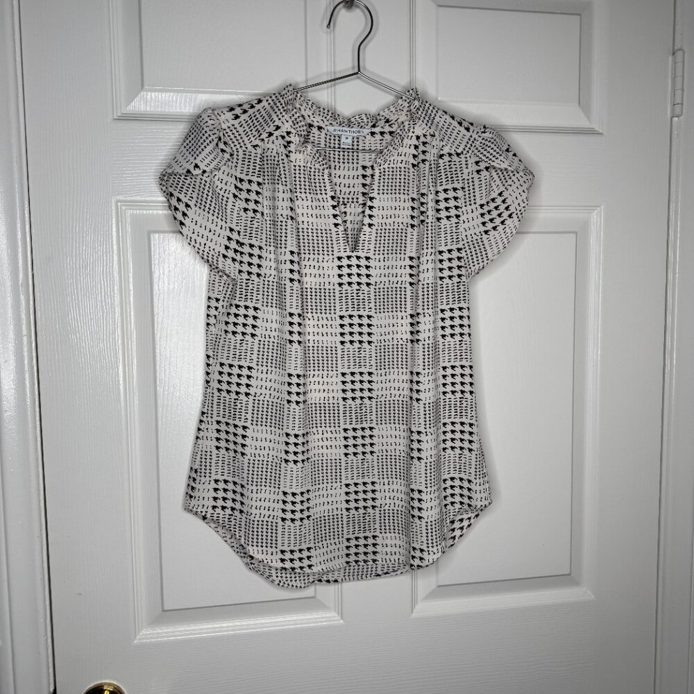 41 Hawthorn Black and White Houndstooth Top